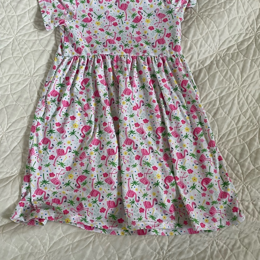💙3FOR$10! 3T Flap Happy Pink Flamingo Dress - Picture 3 of 3